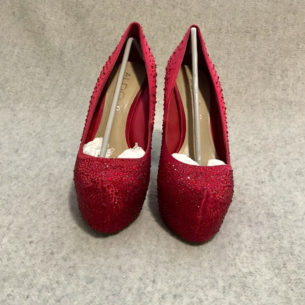 Aldo Red Rhinestone Platform 5 inche